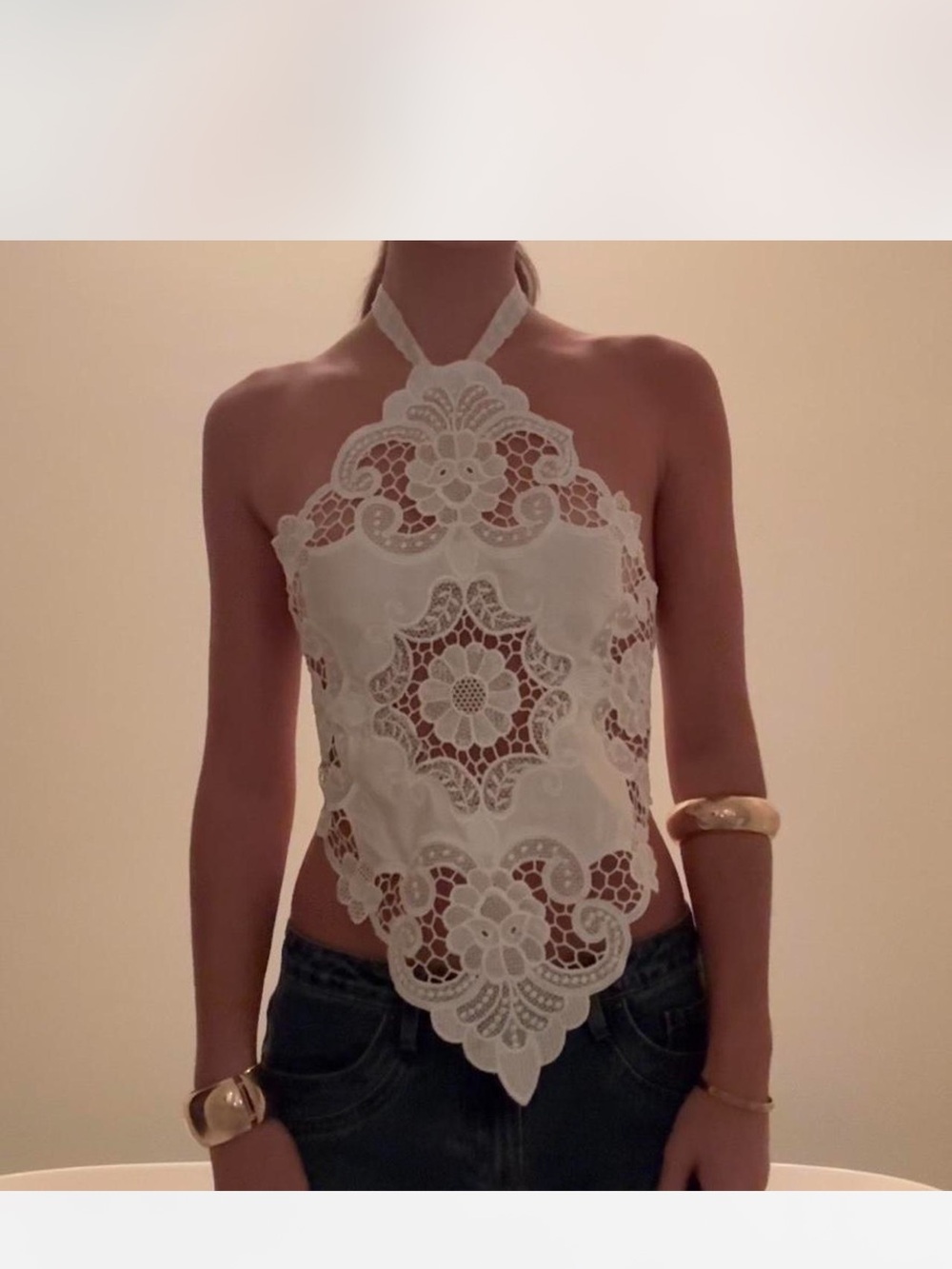 Isabel Marant White Lace Cropped Top - Picture 2 of 4